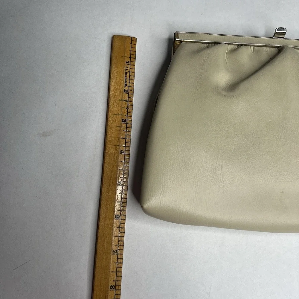 Vintage‎ 50s 60s Andé Pearlescent Leather Faux Leather Evening Bag Hidden Handle